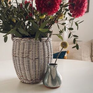 blue bud vase